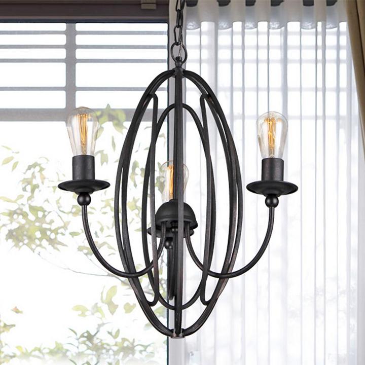 Santona 3-light 18-inch Black Chandelier