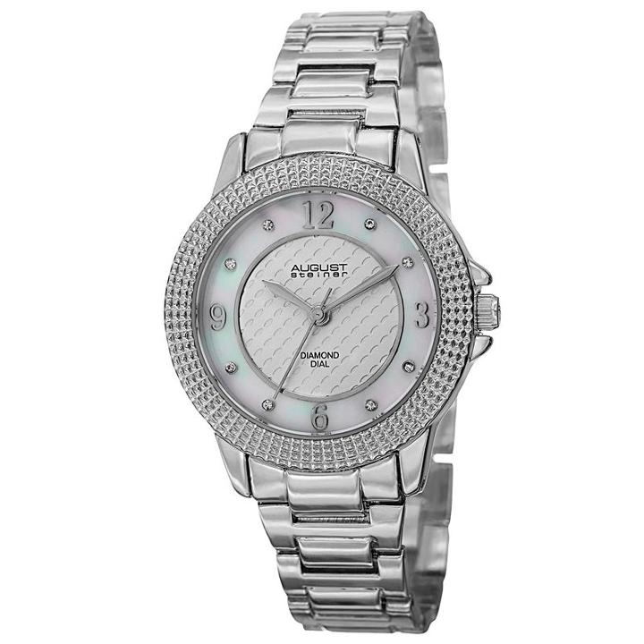 August Steiner Womens Silver Tone Strap Watch-as-8154ss