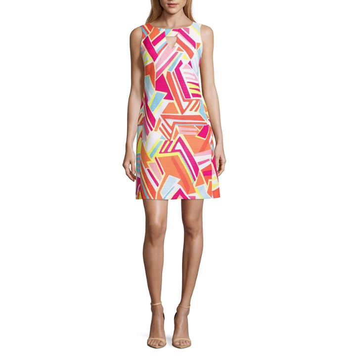 Ronni Nicole Sleeveless Geometric Sheath Dress-petites