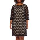 Rn Studio By Ronni Nicole 3/4-sleeve Circle Lace Sheath Dress - Plus