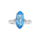 Genuine Blue Topaz And 1/10 Ct. T.w. Diamond Sterling Silver Ring