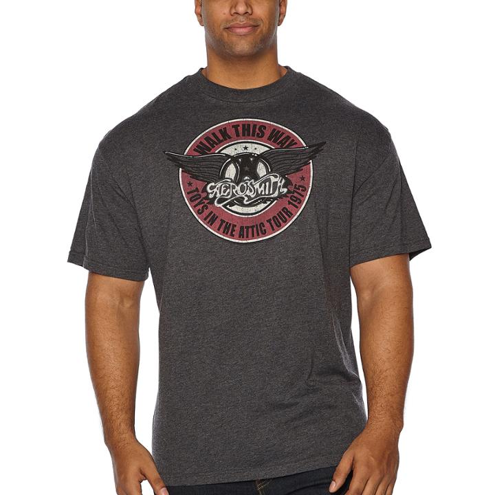 Aerosmith Short Sleeve Graphic T-shirt-big And Tall