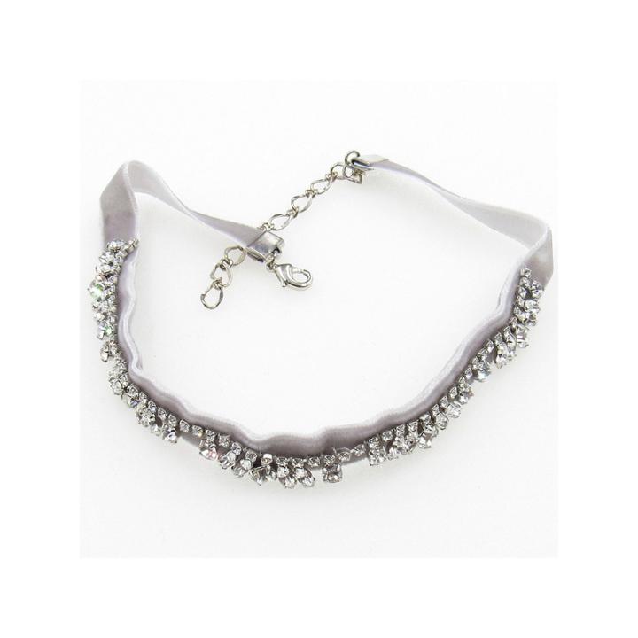 Vieste Rosa Womens White Brass Choker Necklace