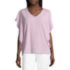 89th & Madison Short Sleeve V Neck T-shirt-womens