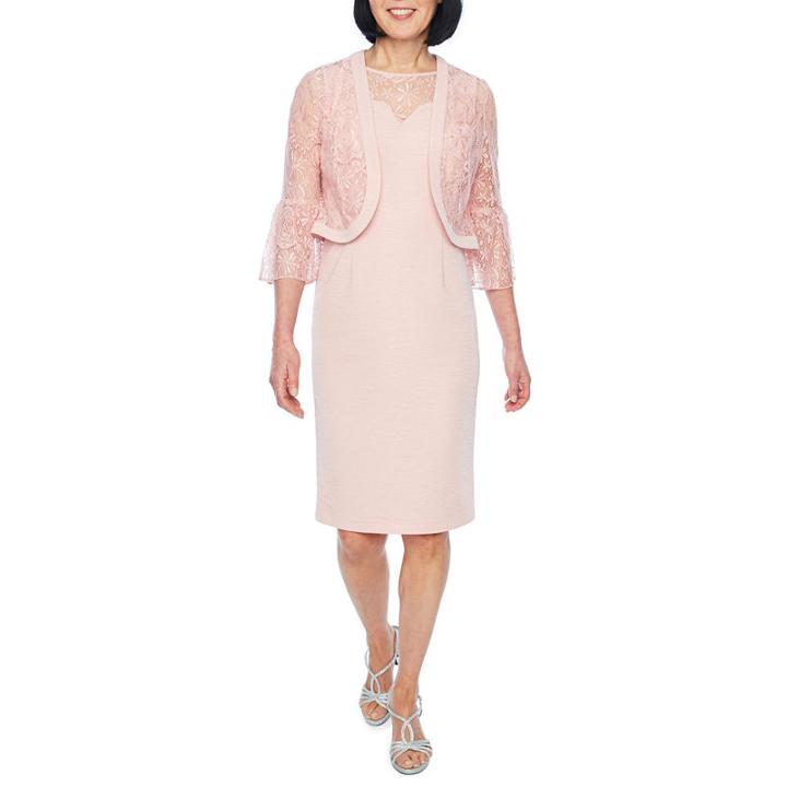 Maya Brooke 3/4 Bell Sleeve Jacket Dress