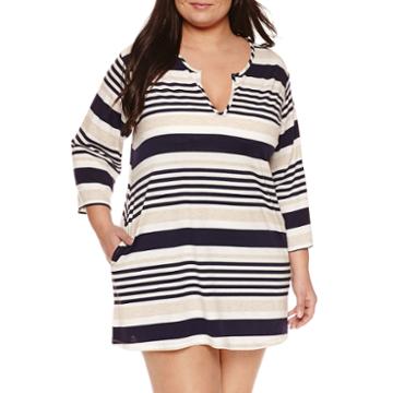 Porto Cruz Stripe Jersey Dress Plus