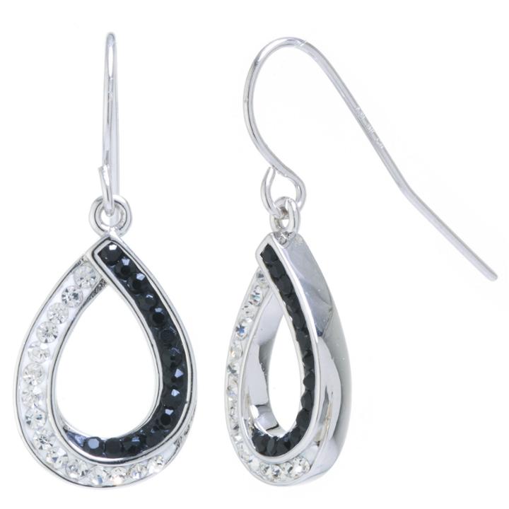 Sparkle Allure Silver Over Brass Drop Earrings