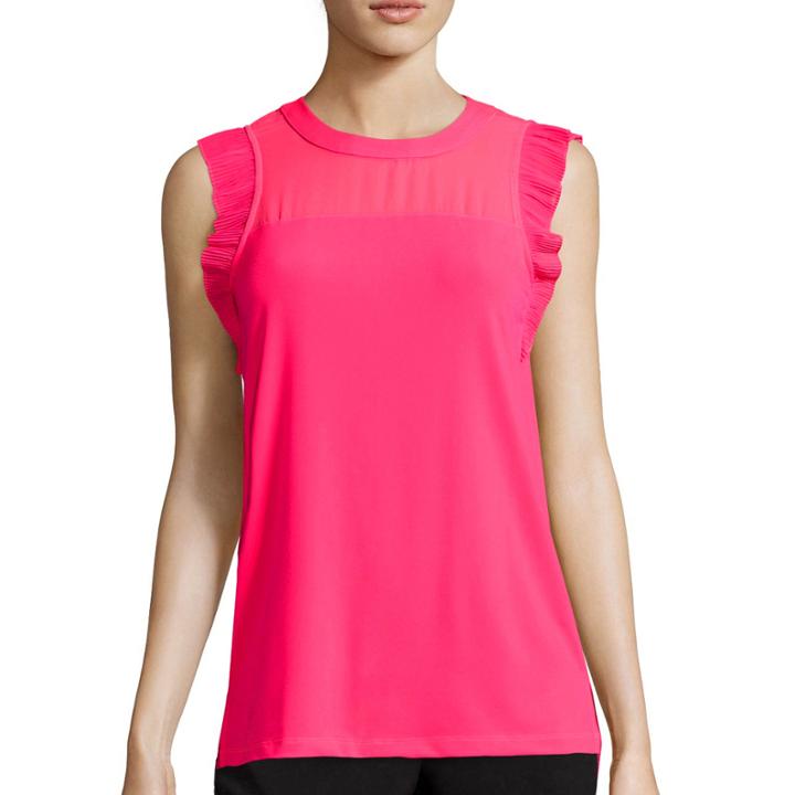 Worthington Short Sleeve Crew Neck Knit Blouse-talls