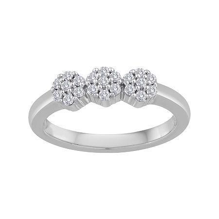 Diamond Blossom 1/4 Ct. T.w. Diamond 10k White Gold Cluster Ring