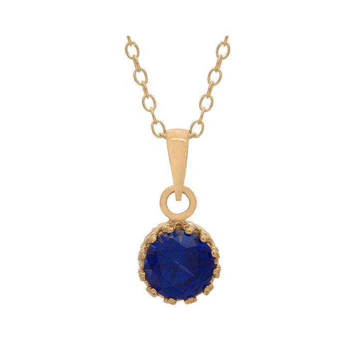 Lab-created Blue Sapphire 14k Gold Over Silver Pendant Necklace