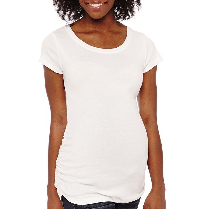 Planet Motherhood Short Sleeve Ruched-side Tee