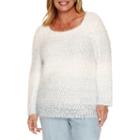 Alfred Dunner 3/4 Sleeve Crew Neck Layered Sweaters-plus