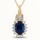 Womens 1/5 Ct. T.w. Blue Sapphire 10k Gold Pendant Necklace