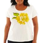 St. Johns Bay Short-sleeve Floral Print Tee - Tall