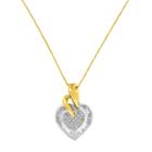 Womens 1/2 Ct. T.w. White Diamond Heart Pendant Necklace
