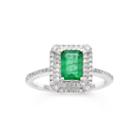 Womens 1/3 Ct. T.w. Genuine Emerald 14k Gold Cocktail Ring