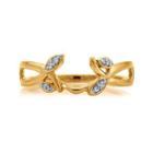 Diamond-accent 14k Yellow Gold Floral Ring Guard