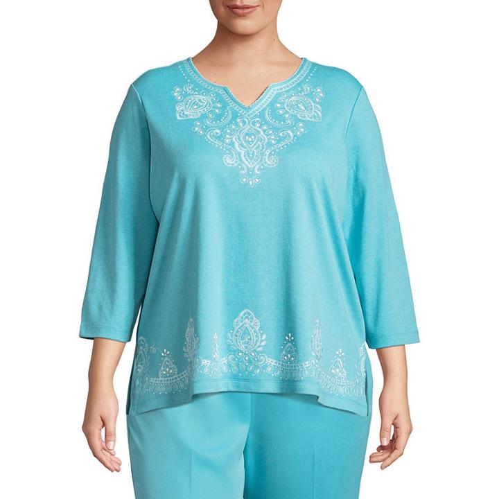 Alfred Dunner Bonita Springs Beaded Scroll Tee-plus