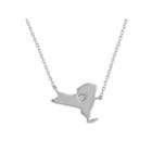Diamond Accent Sterling Silver New York Pendant Necklace