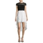 City Triangle Short Sleeve Beaded Party Dress-juniors