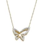 1/10 Ct. T.w. Diamond 10k Yellow Gold Butterfly Pendant Necklace