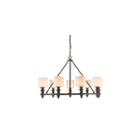 Beckford 9-light Chandelier In Rubbed Bronze Withopal Glass