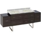 76-in. W Floor Mount Dawn Grey Vanity Set For 1 Hole Drilling Bianca Carara Top Biscuit Um Sink
