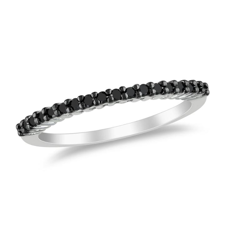 Womens 1/5 Ct. T.w. Black Diamond Sterling Silver Wedding Band