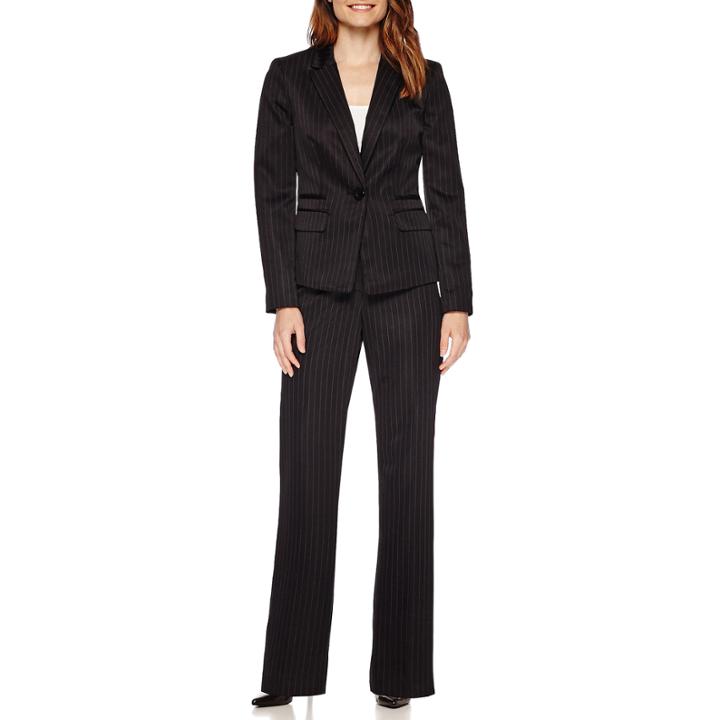 Le Suit Long-sleeve Pinstripe Jacket And Pants Suit