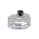 Midnight Black Diamond 1 Ct. T.w. Color-enhanced Black Diamond And Lab-created White Sapphire Ring