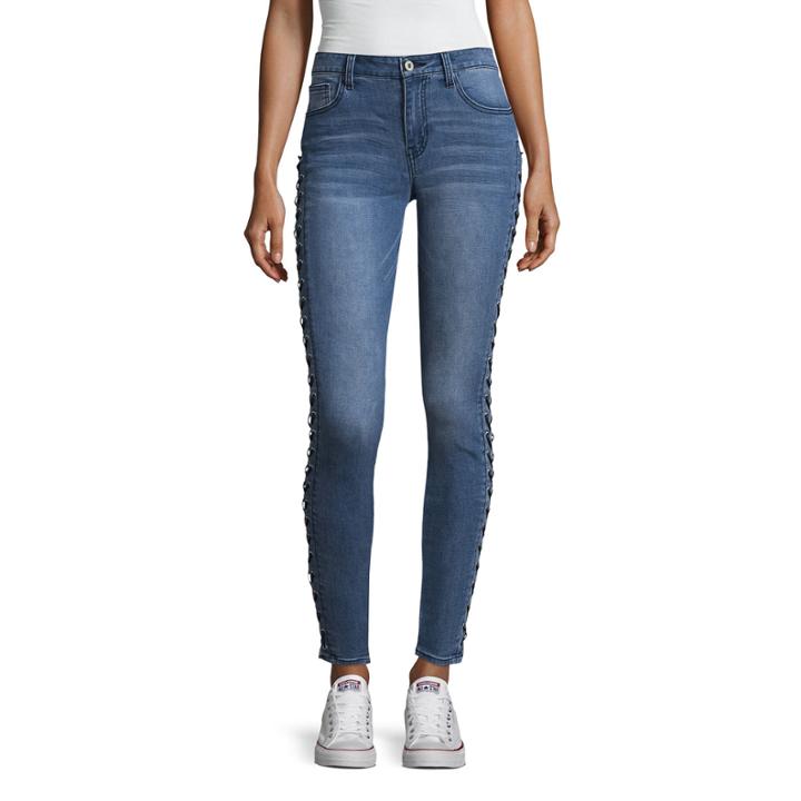 Arizona Lace Up Skinny Fit Jeans-juniors