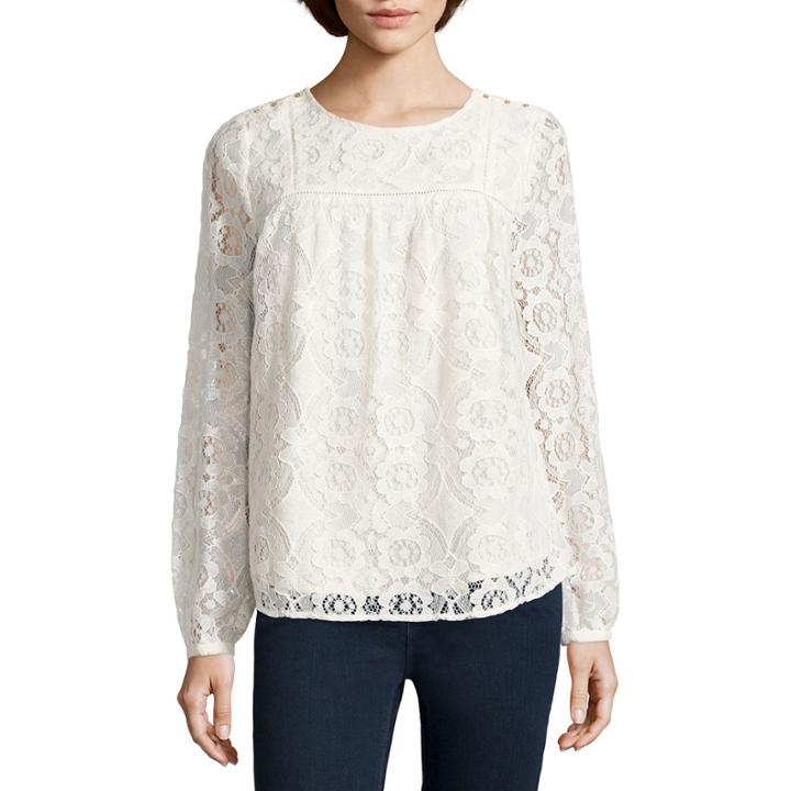 Stylus&trade; Long-sleeve Lace Blouse - Tall