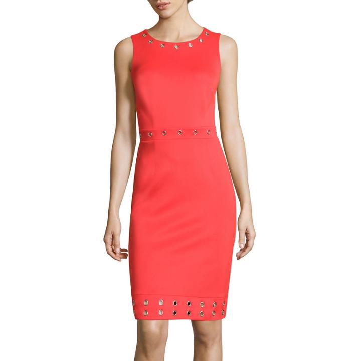 Worthington Sleeveless Grommet Sheath Dress