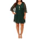 Luxology 3/4 Sleeve Circles Shift Dress - Plus