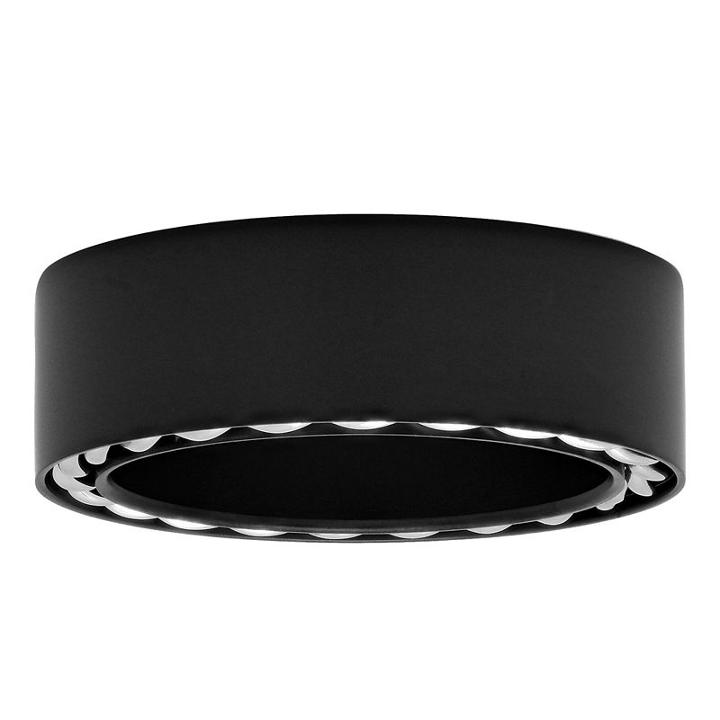 Mens Black Ip & Twist Edge Detail Stainless Steel Wedding Band