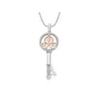 Enchanted Fine Jewelry By Disney Womens 1/10 Ct. T.w. White Diamond 14k Sterling Silver Gold Over Silver Pendant Necklace