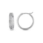 1/3 Ct. T.w. Diamond Sterling Silver Hoop Clip Earrings