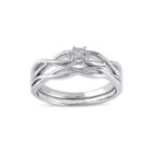 Diamond-accent 10k White Gold Princess-cut Infinity Bridal Ring Set