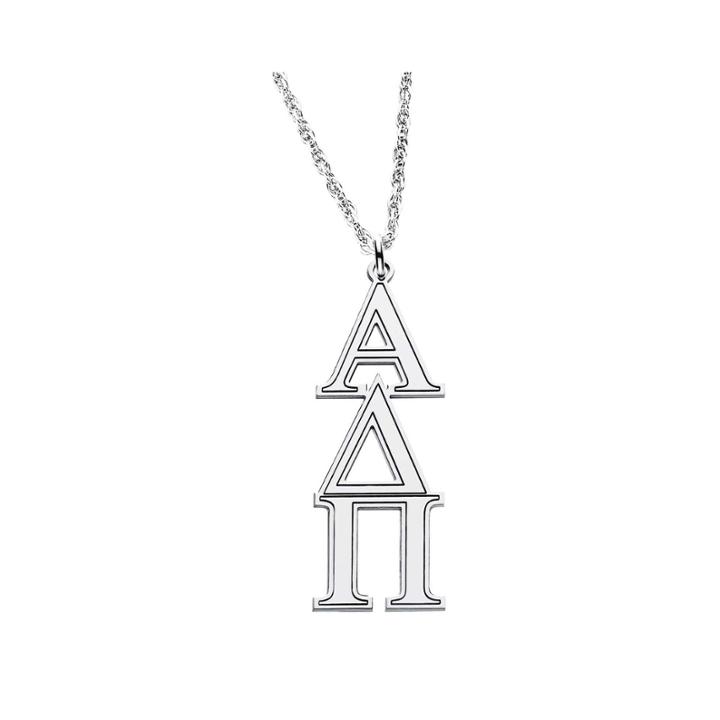 Personalized Sterling Silver Greek Symbols Pendant Necklace