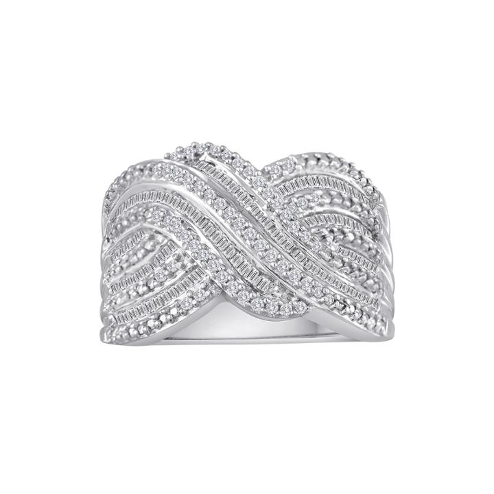 3/4 Ct. T.w. Diamond Crisscross Ring