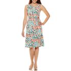 Black Label By Evan-picone Sleeveless Polka Dot A-line