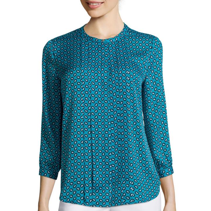 Liz Claiborne 3/4-sleeve Pleat Front Blouse