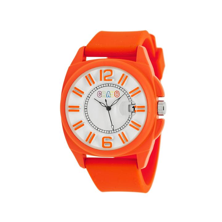 Crayo Sunset Orange Silicone-band Watch With Date Cracr3307