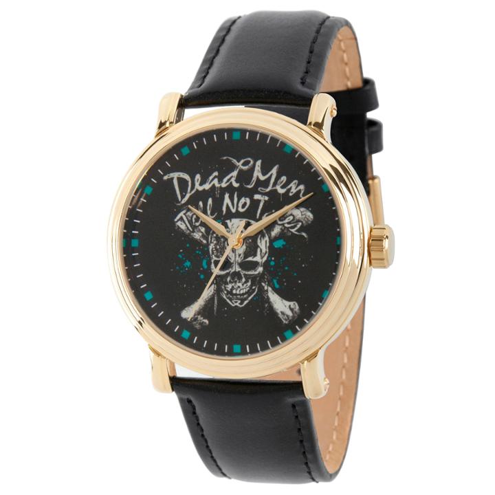 Disney Pirates Of The Carribean Mens Black Strap Watch-wds000373