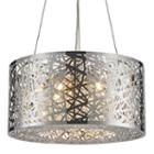 Aramis Collection 6 Light Mini Chrome Finish And Clear Crystal Drum Chandelier