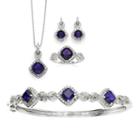 Lab-created Amethyst & Cubic Zirconia Silver Over Brass 4-pc. Boxed Jewelry Set