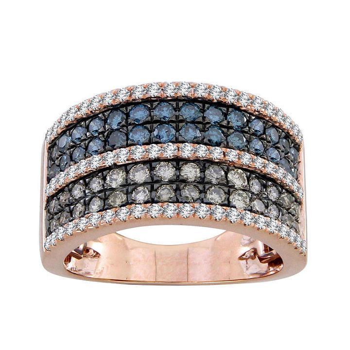 Womens 1 1/2 Ct. T.w. Champagne Diamond 10k Gold Band