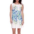 Studio 1 Sleeveless Floral-print Lace Fit-and-flare Dress - Petite