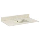 36-in. W 19.5-in. D Marble Top With Backsplash Inbeige Color For 3h8-in. Faucet - Biscuit Um Sink