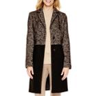Liz Claiborne Long-sleeve Tweed Colorblock Coat